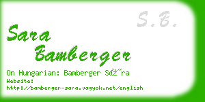 sara bamberger business card